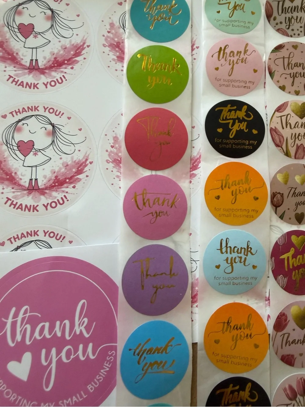 Thank you business stickers bundle 220 count variety